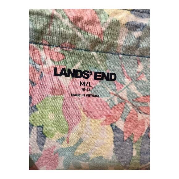 Lands’ End Women’s V-Neck Blue Multi Floral Cotton Dress w/ Pockets Size Medium - Picture 6 of 6